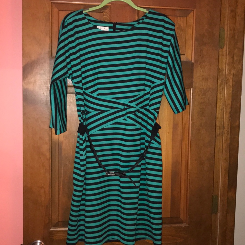 Kim Rogers Green Dress with Belt